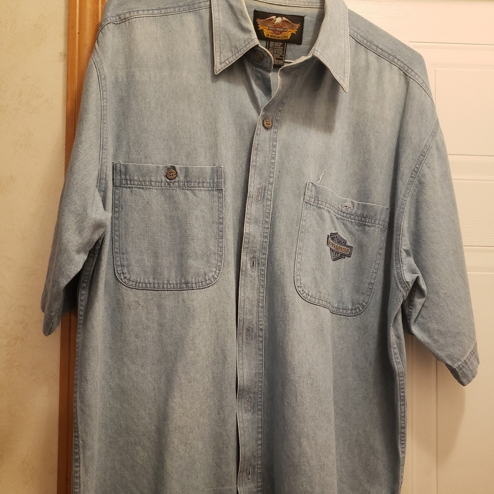 Mens denim Harley-Davidson shirt